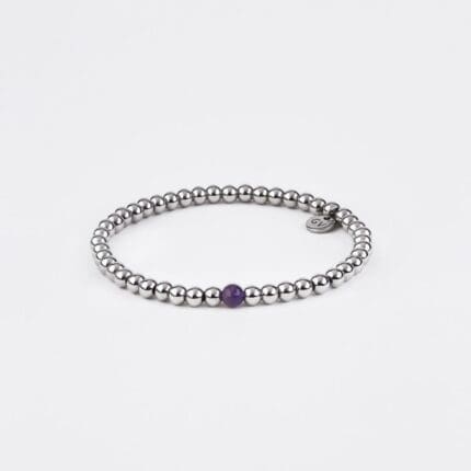 narukvica crystal mini srebrna ametist