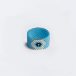 EVIL EYE svetlo plavo srebrni prsten