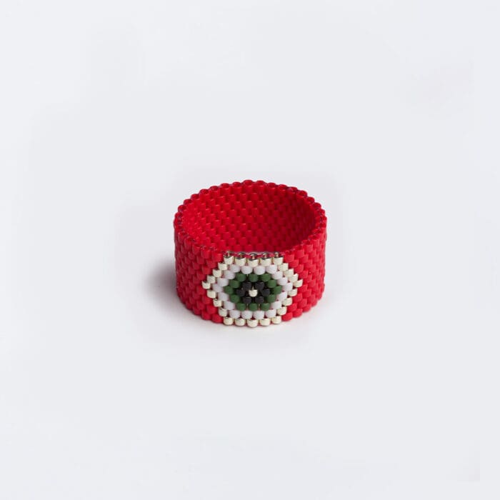 crveno-srebrni prsten Evil Eye crveno-srebrni prsten Evil Eye