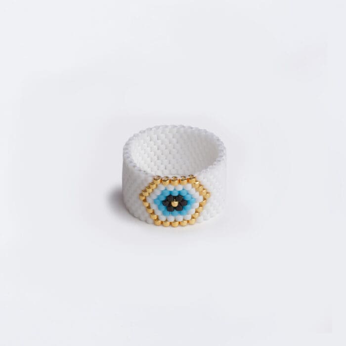 Evil Eye belo zlatni prsten Evil Eye belo zlatni prsten