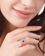 EVIL EYE roze srebrni prsten - Slika 2