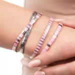 narukvica Miyuki roze srebrna
