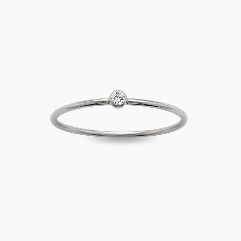 BIRTHSTONE PRSTEN TEMPLATE SREBRNA Birthstone April prsten stainless steel - Slika 1