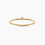 Birthstone April prsten 14k pozlata stainless steel
