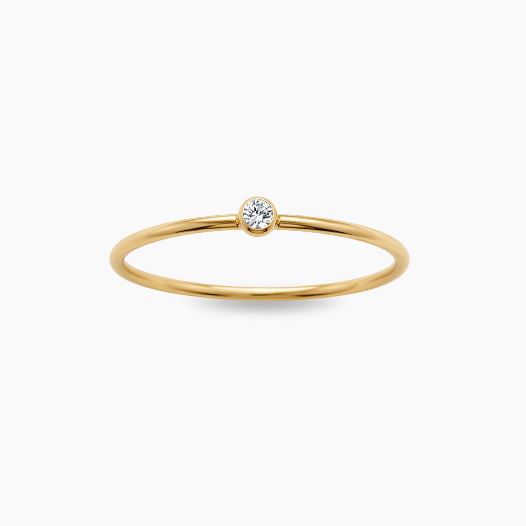 BIRTHSTONE PRSTEN TEMPLATE ZLATNA Birthstone April prsten 14k pozlata stainless steel - Slika 1