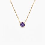 Birthstone Februar ogrlica 14k pozlata stainless steel