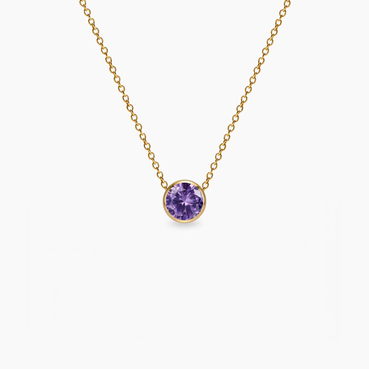Birthstone-Februar-ogrlica-14k-pozlata-stainless-steel Birthstone Februar ogrlica 14k pozlata stainless steel - Slika 1