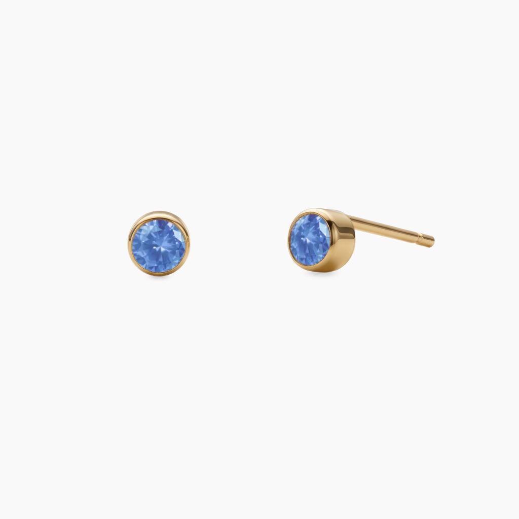 Birthstone-Mart-minđuše-14k-pozlata-stainless-steel- Birthstone Mart minđuše 14k pozlata stainless steel - Slika 1