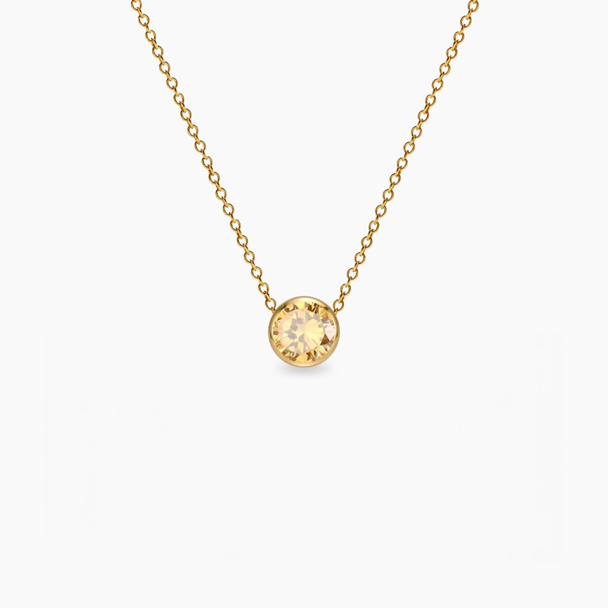 Birthstone-Novembar-ogrlica-14k-pozlata-stainless-steel Birthstone Novembar ogrlica 14k pozlata stainless steel - Slika 1