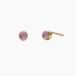 Birthstone Oktobar minđuše 14k pozlata stainless steel