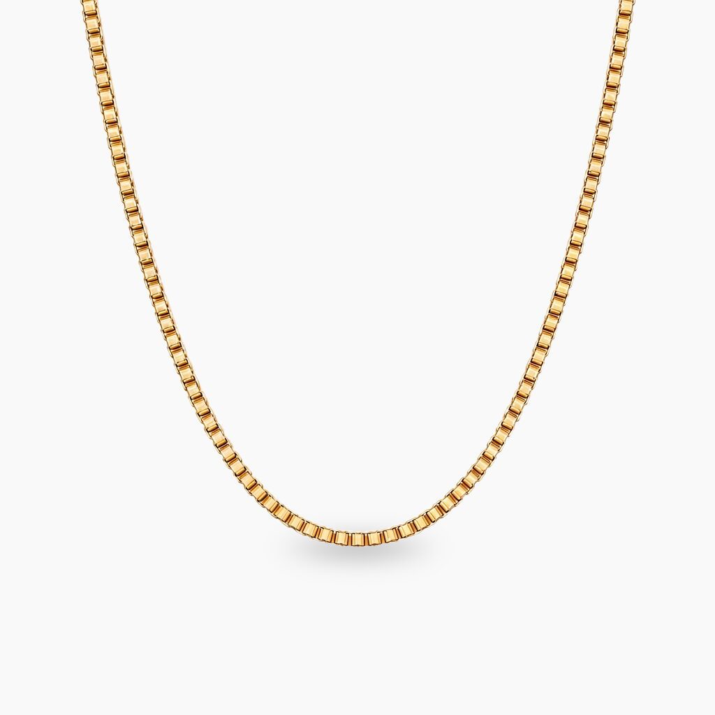 Box chain ogrlica stainless steel 14k pozlata Box chain ogrlica stainless steel 14k pozlata - Slika 1