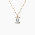 CHARM cirkon pravougaoni stainless steel 14k pozlata
