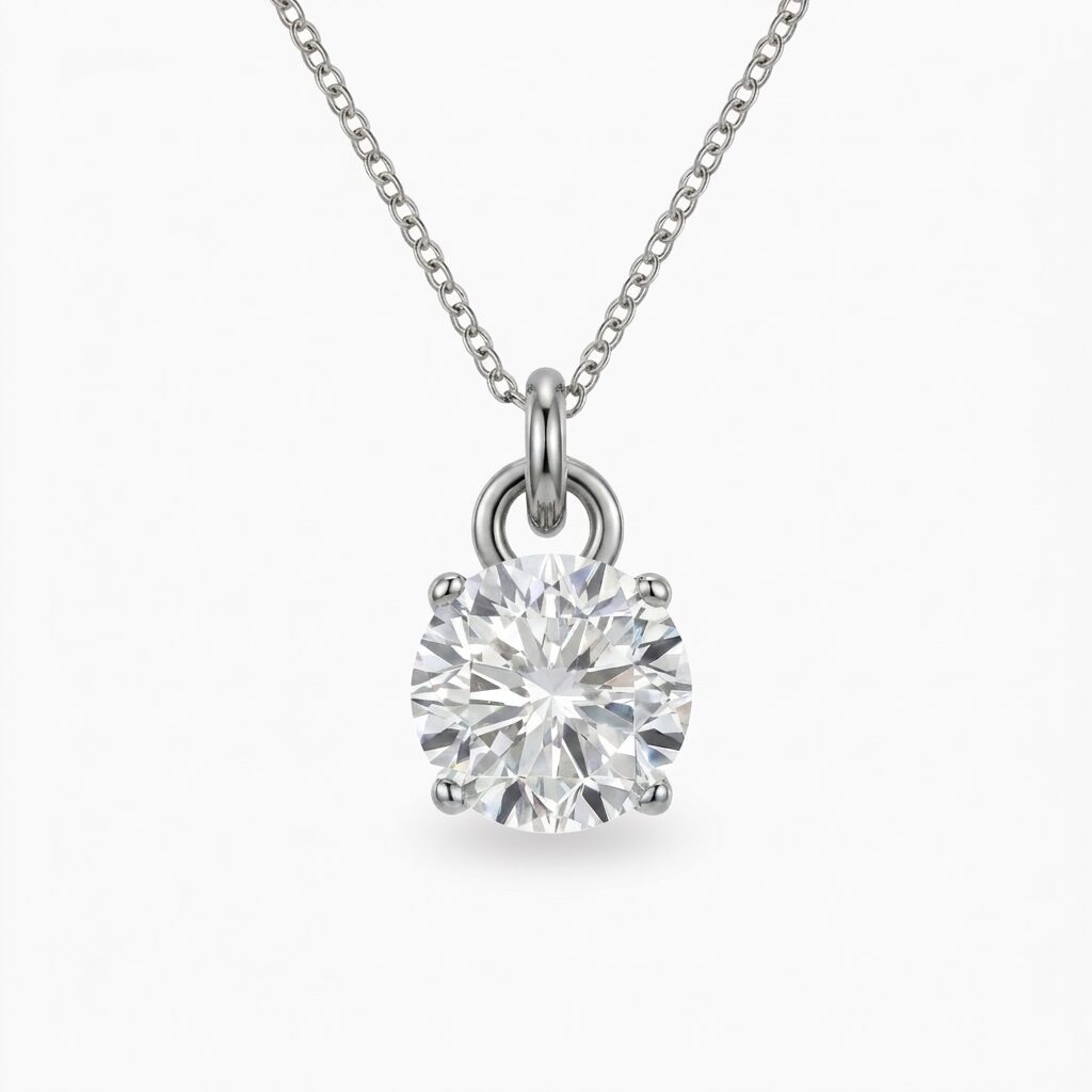 CHARM ogrlica nerdjajuci celik beli okrugli cirkon CHARM cirkon okrugli srebrna - Slika 1
