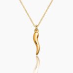 Charm ogrlica zlatna papričica stainless steel 14k pozlata