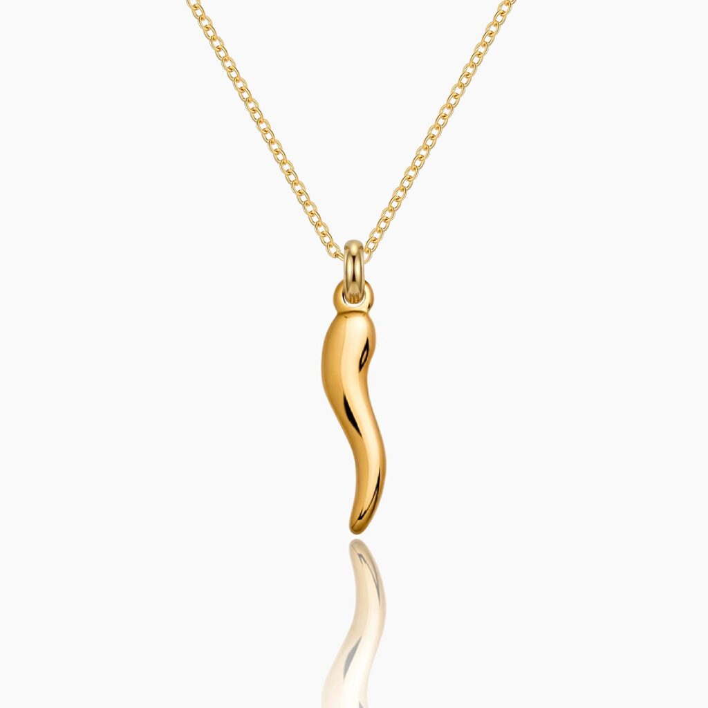 CHARM papricica ogrlica nerdjajuci celik 14k Charm ogrlica zlatna papričica stainless steel 14k pozlata - Slika 1