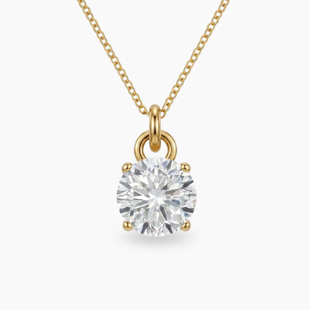 CHARM zlatna ogrlica nerdjajuci celik beli okrugli cirkon.png CHARM cirkon okrugli zlatna - Slika 1