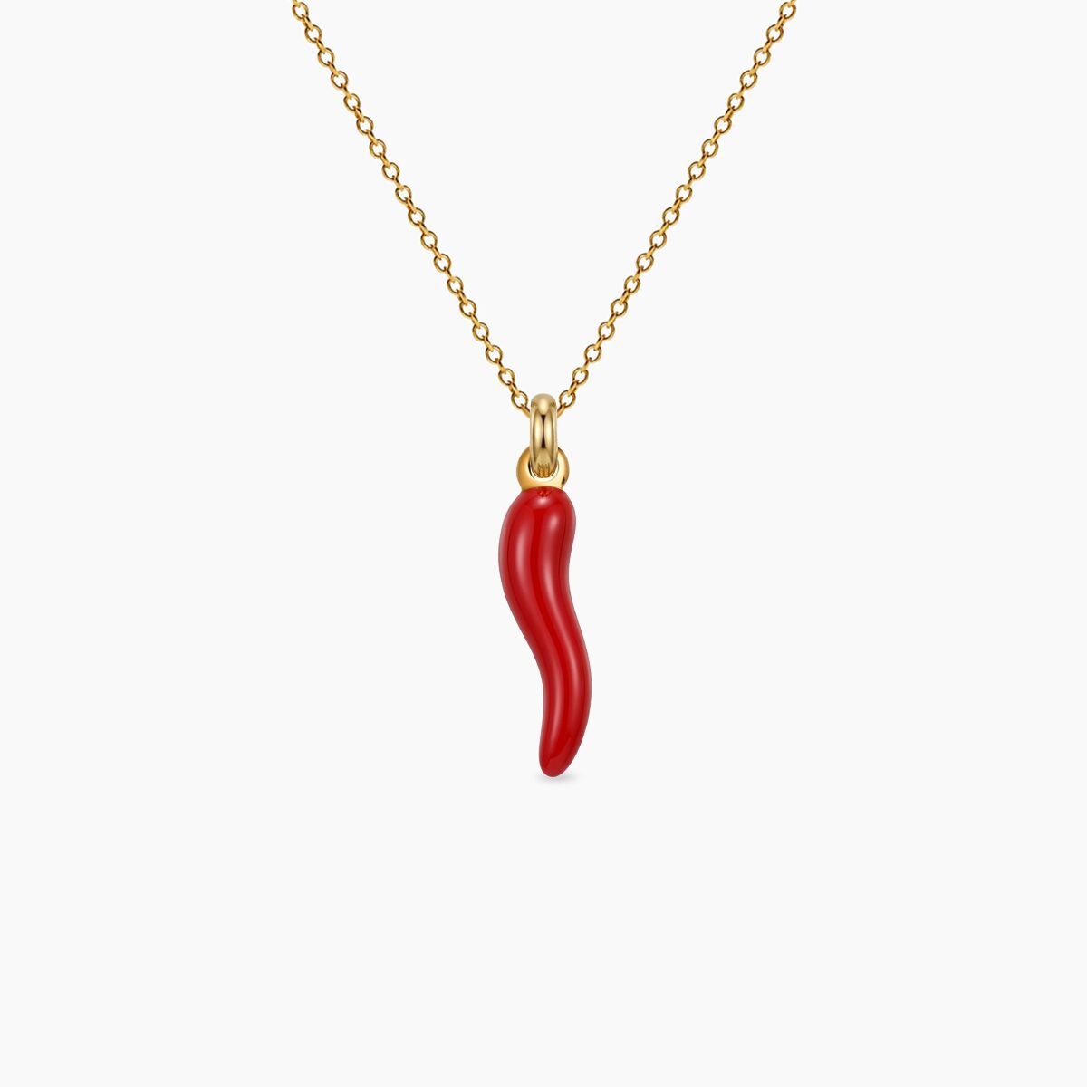 Charm-ogrlica-crvena-papričica-stainless-steel-14k-pozlata Charm ogrlica crvena papričica stainless steel 14k pozlata - Slika 1