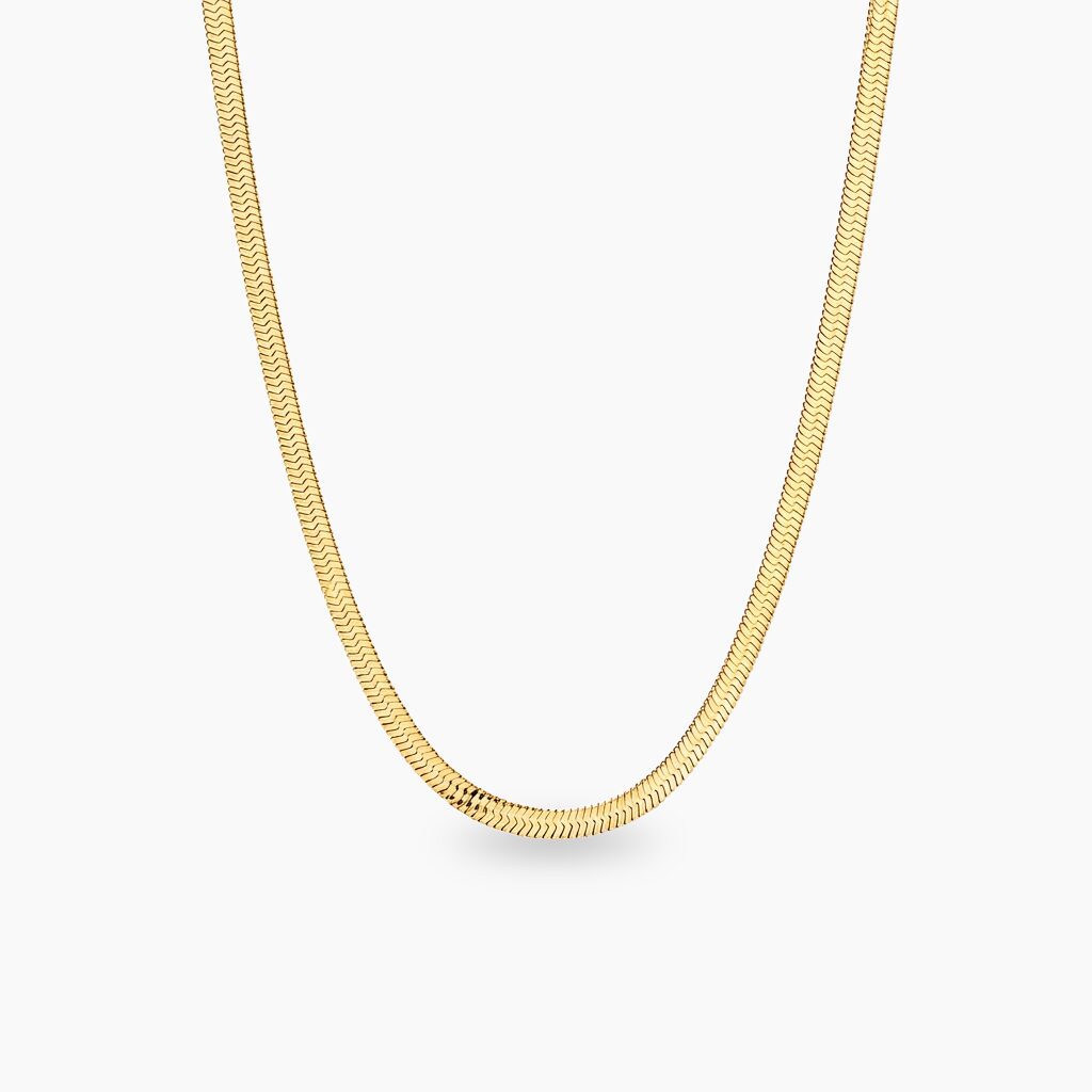 Herringbone snake chain ogrlica stainless steel 14k pozlata Herringbone snake chain ogrlica stainless steel 14k pozlata - Slika 1