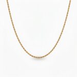 Rope chain ogrlica stainless steel 14k pozlata