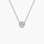 Birthstone April ogrlica stainless steel