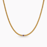 Crystal ametist stainless steel mini ogrlica 14k zlatna