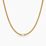 Crystal beli oniks stainless steel mini ogrlica 14k zlatna