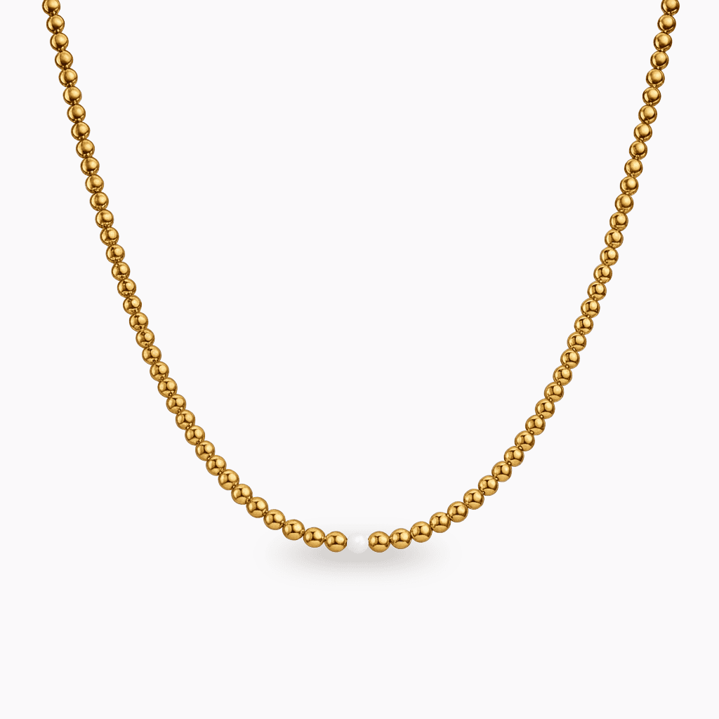 crystal-beli-oniks-mini-14k-zlatna-ogrlica-nerđajući-čelik Crystal beli oniks stainless steel mini ogrlica 14k zlatna - Slika 1