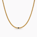 Crystal crni oniks stainless steel mini ogrlica 14k zlatna