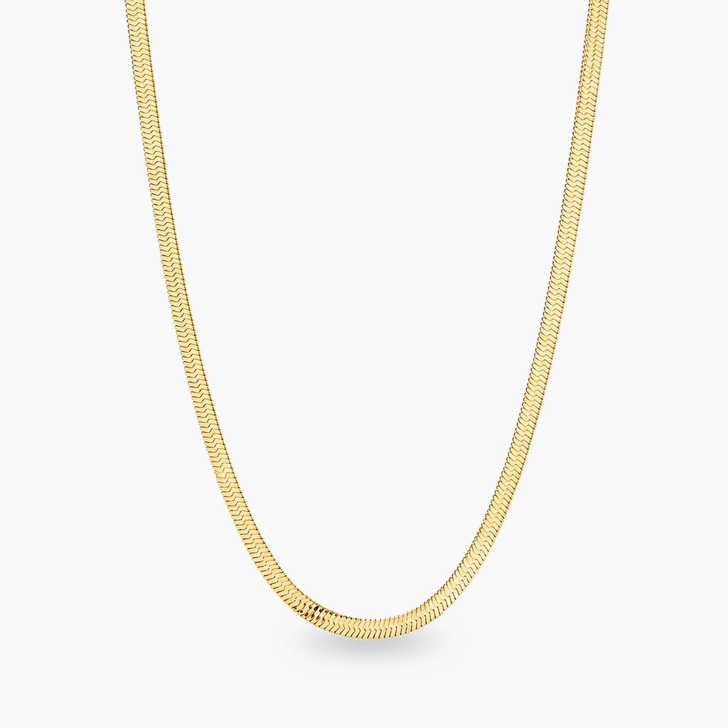 harringbone snake chain zlatna Herringbone snake chain ogrlica stainless steel 14k pozlata - Slika 1