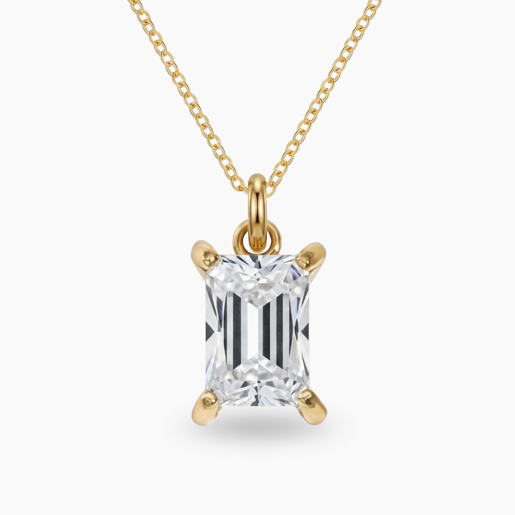 pravougaoni zlatna CHARM cirkon pravougaoni stainless steel 14k pozlata - Slika 1