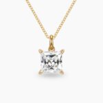 CHARM cirkon princess cut stainless steel 14k pozlata