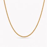 Rope chain ogrlica stainless steel 14k pozlata
