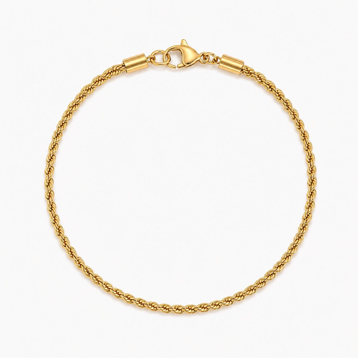 rope chain stainless steel zlatna narukvica Rope chain narukvica stainless steel 14k pozlata - Slika 1